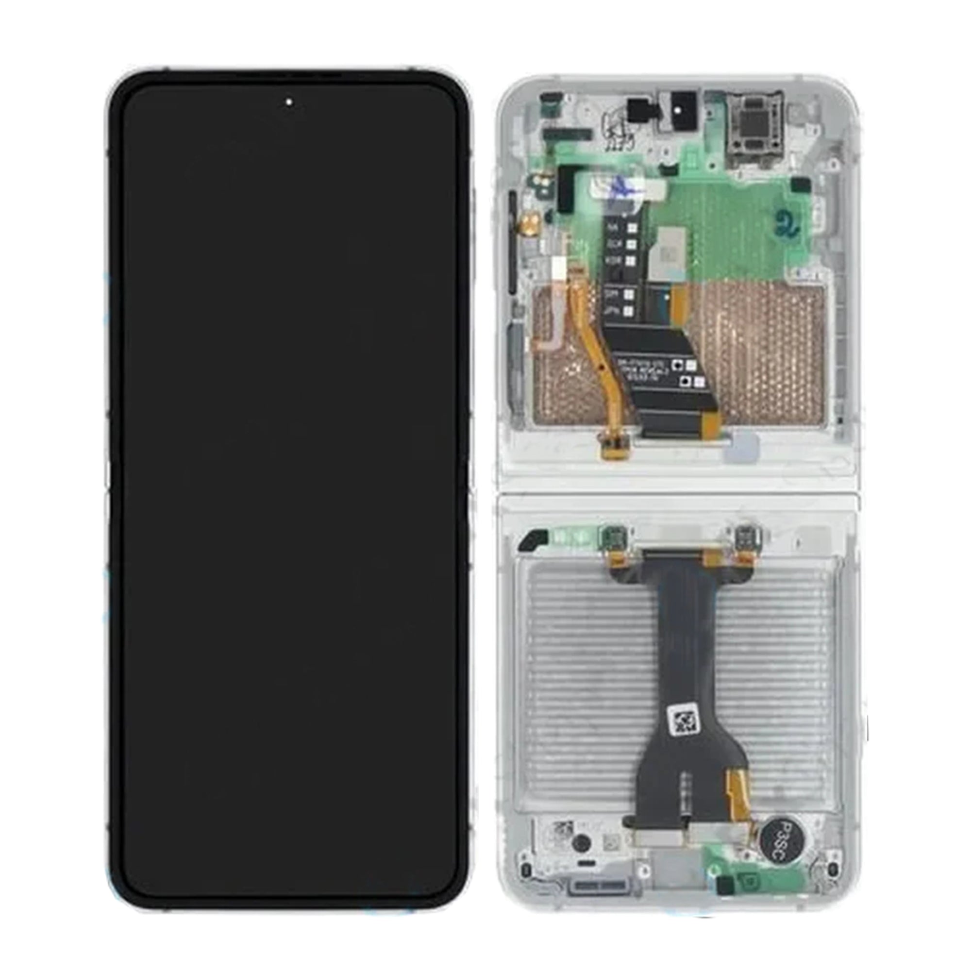 Samsung Galaxy Z Flip7 FE F761B شاشة عرض رئيسية وديجيتاليزر مع إطار أبيض - حزمة خدمة