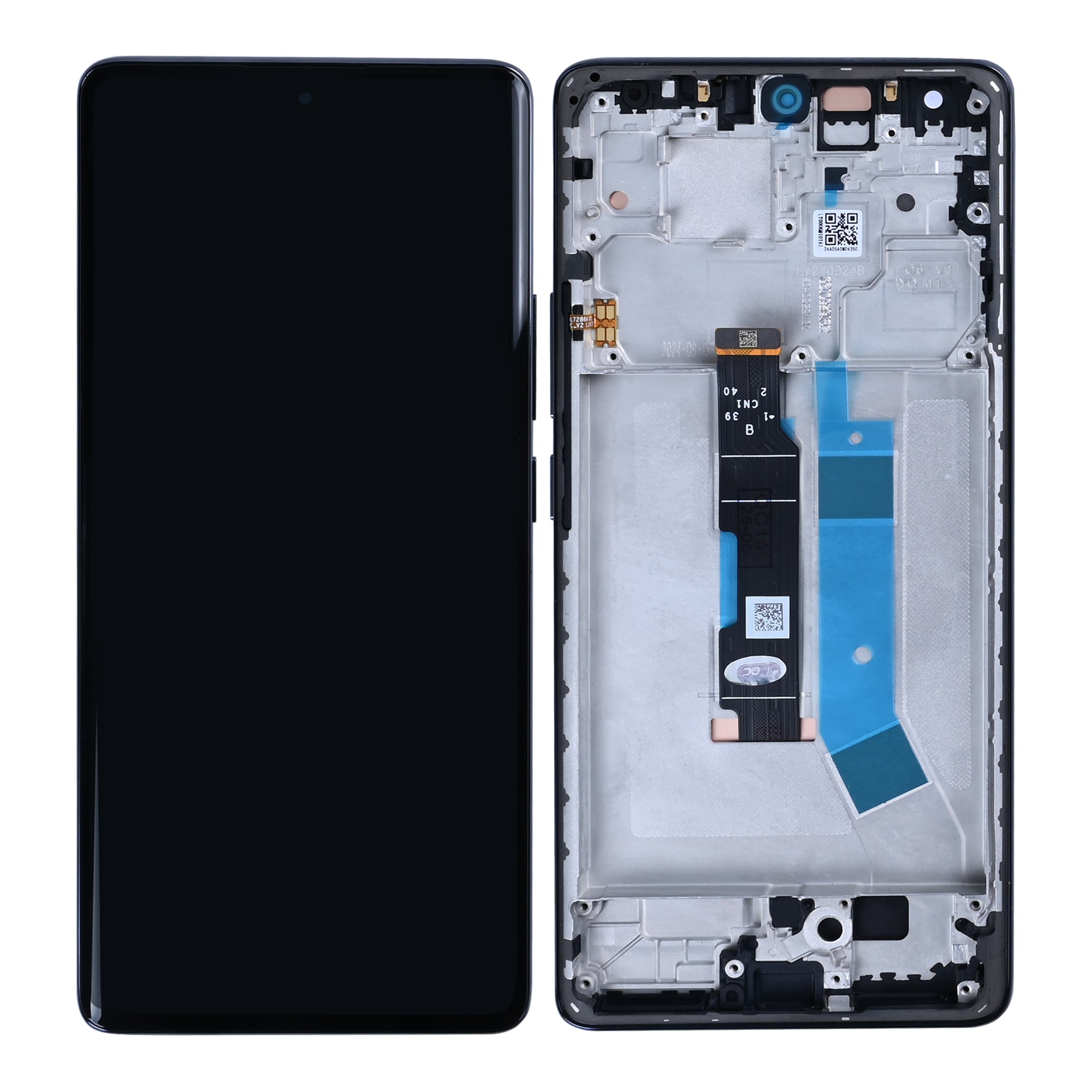 شاشة عرض Xiaomi Redmi Note 14 Pro 4G ومحول رقمي مع إطار أسود ليلي أصلي
