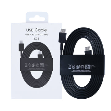كابل بيانات USB-C إلى USB-C بطول 180 سم، أسود، عبوة بيع بالتجزئة