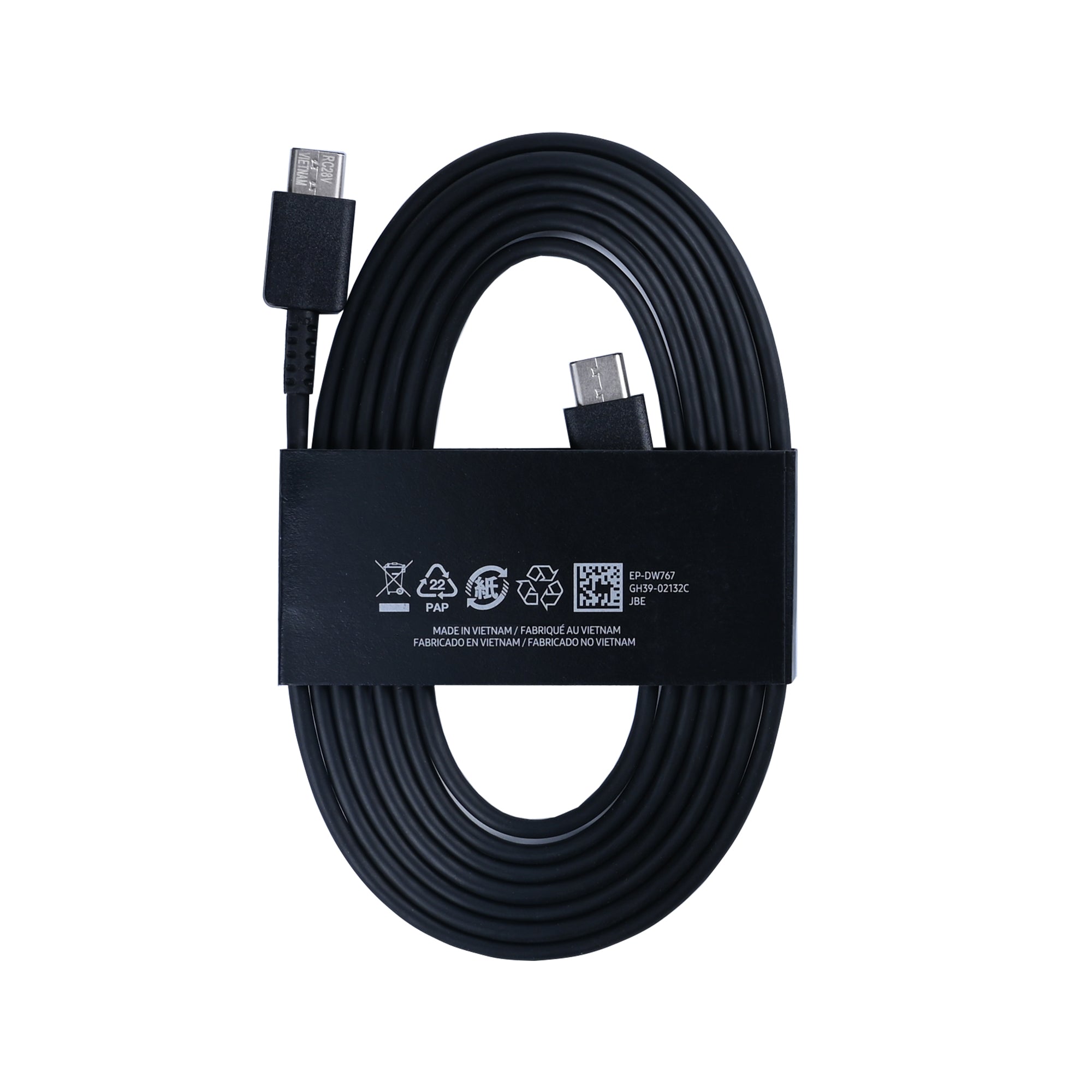 كابل بيانات USB-C إلى USB-C بطول 180 سم، أسود، عبوة بيع بالتجزئة