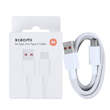 Cabo de Carregamento Rápido Xiaomi USB-A para USB-C 100cm 6A Branco Caixa de Retalho Original