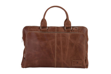 BLUCACTUS LB1006LB Leather Laptop Bag 14 inch Brown