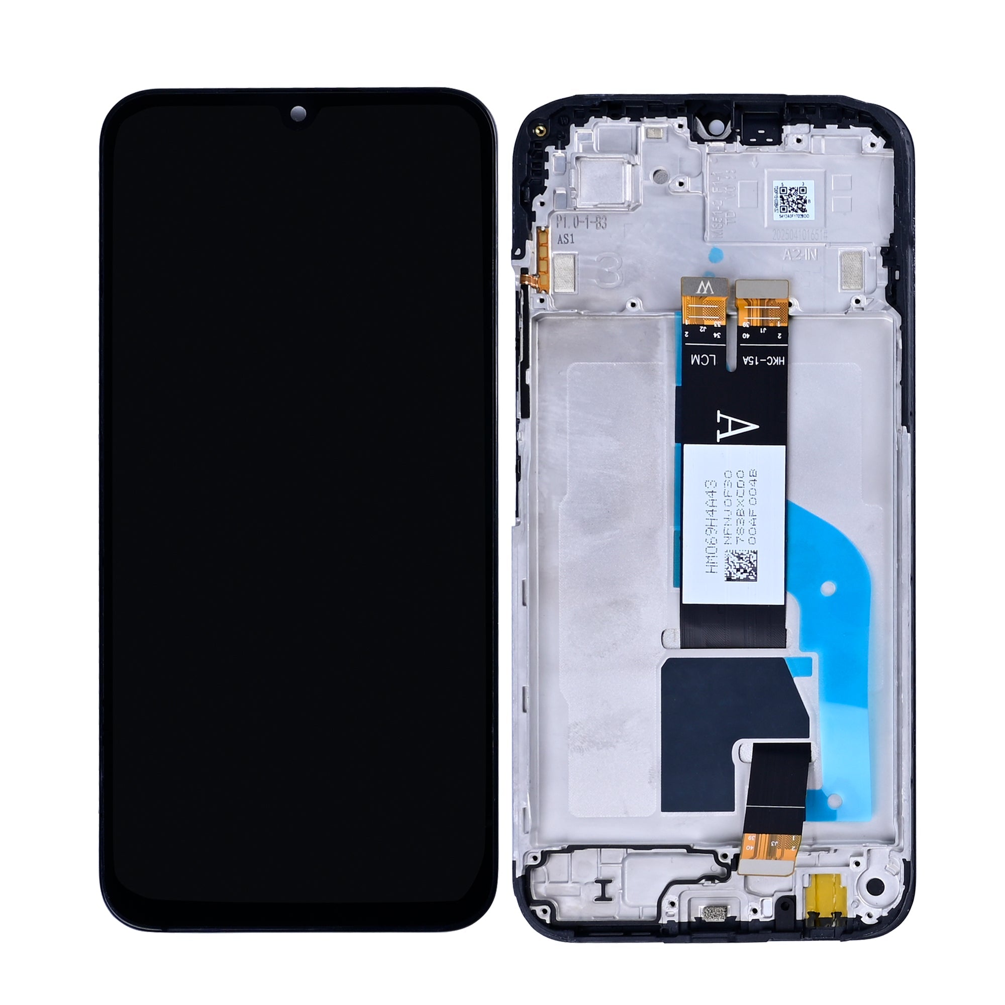 شاشة ومحول رقمي (ديجتايزر) لهاتف شاومي ريدمي 15 سي 5G (النسخة العالمية) مع إطار باللون الأسود الليلي، قطعة أصلية