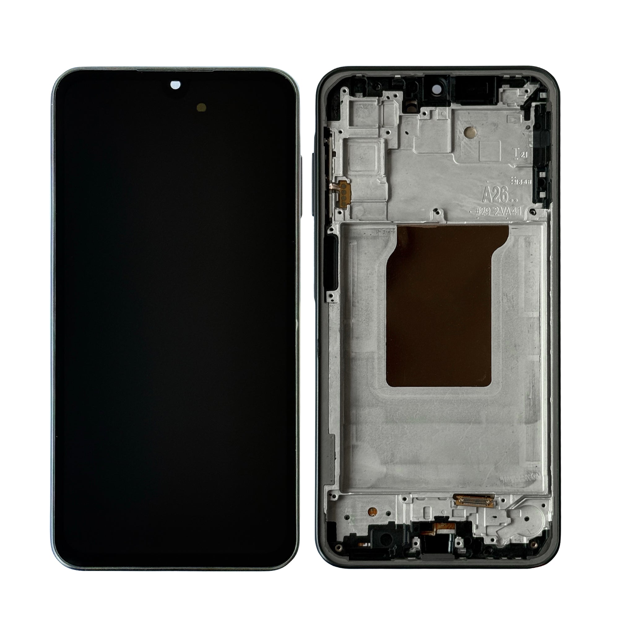 شاشة عرض ومحول رقمي سامسونج جالكسي A26 A266B مع إطار أسود من نوع Soft-OLED