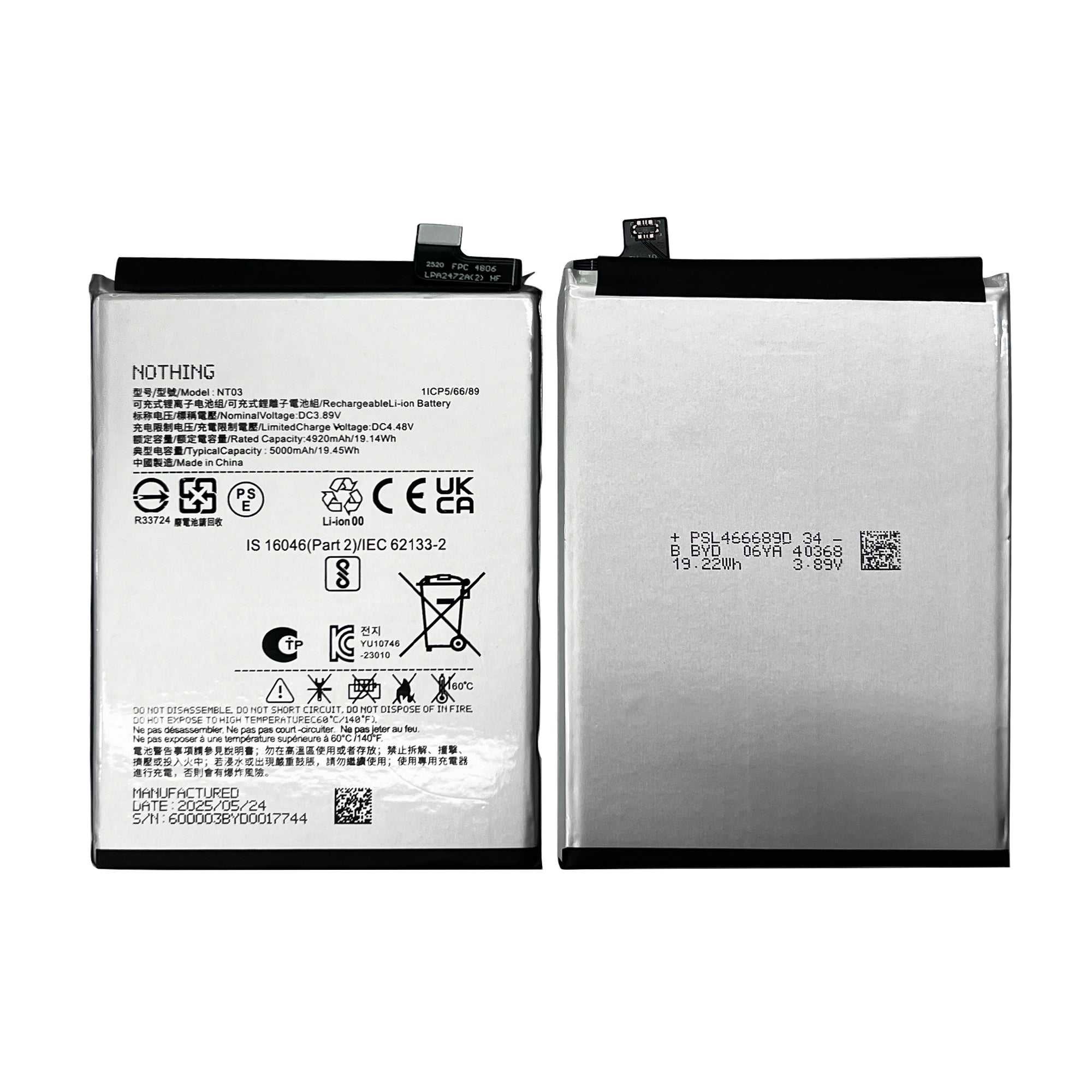 Nothing Phone 3. 3a Lite Battery NT03 OEM
