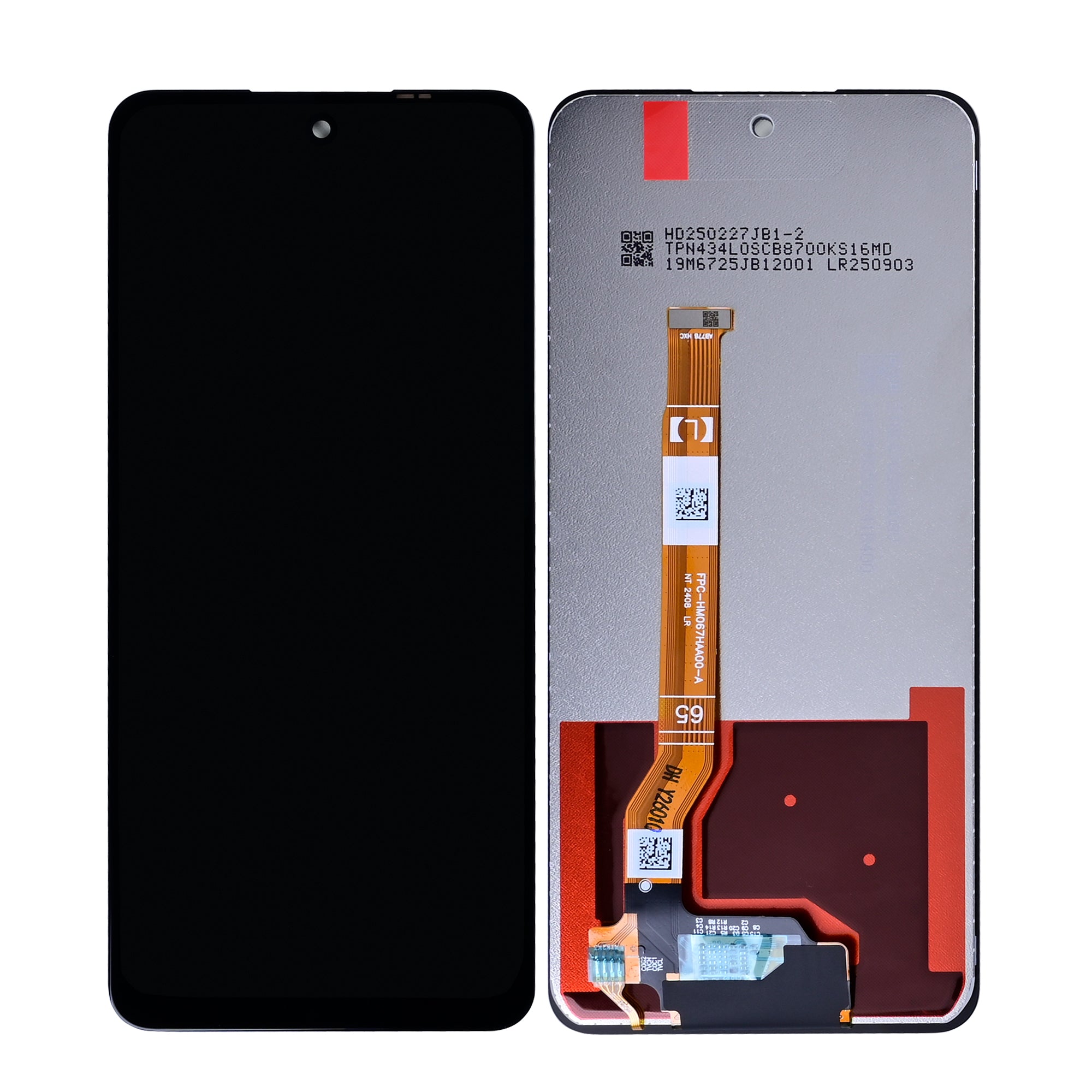 هاتف أوبو A5 برو 4G. شاشة A5 برو 5G ومحول رقمي بدون إطار باللون الأسود أصلي (OEM)