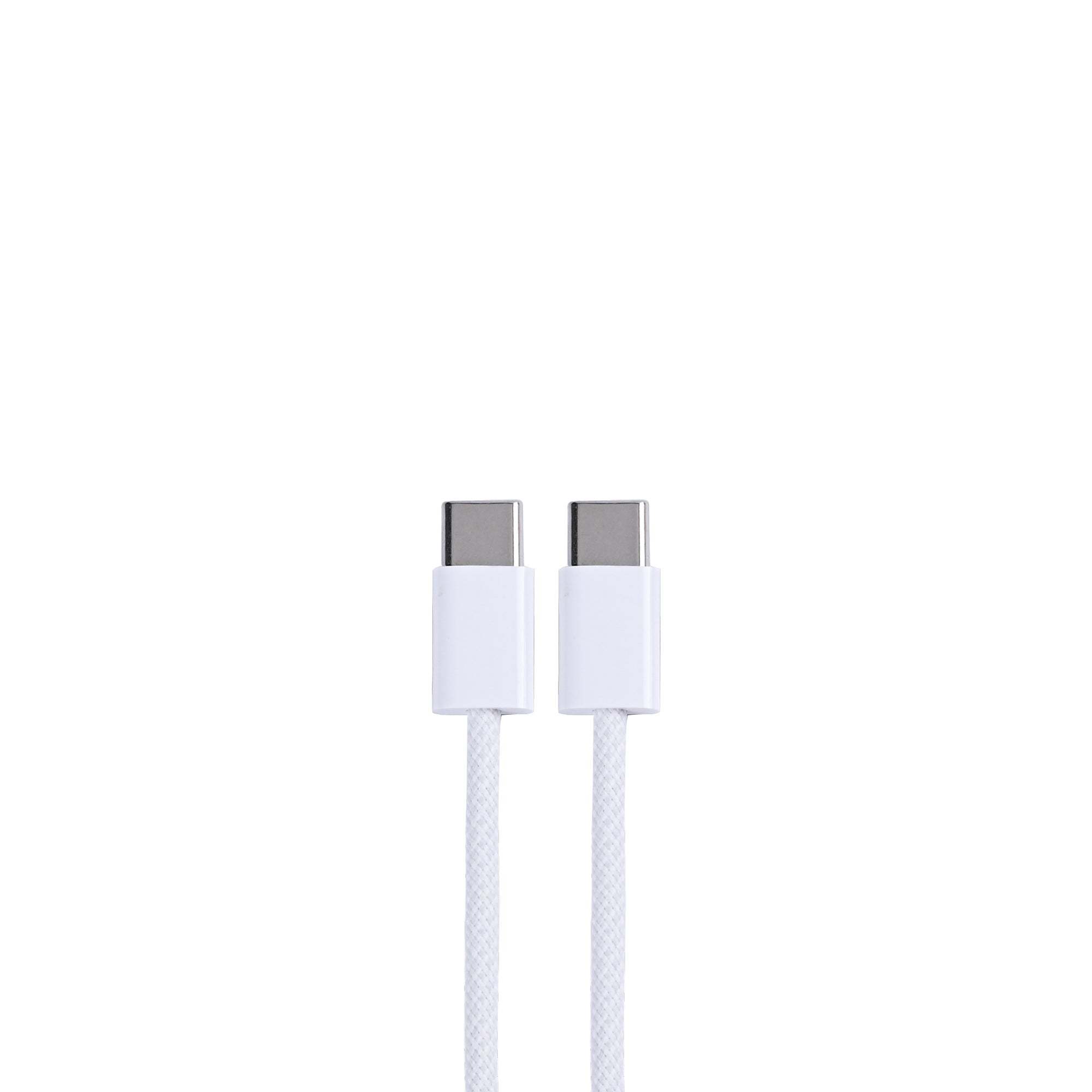 Para Apple iPhone Série 15. Série 16. Série 17 Cabo USB-C para USB-C Entrançado 100cm 60W Branco A granel (Dobra Redonda)
