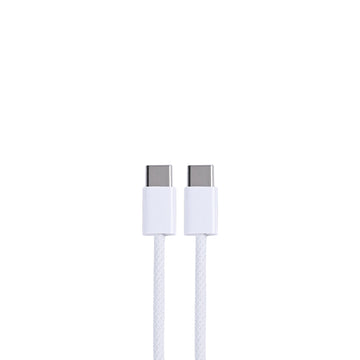 Para Apple iPhone Série 15. Série 16. Série 17 Cabo USB-C para USB-C Entrançado 100cm 60W Branco A granel (Dobra Redonda)