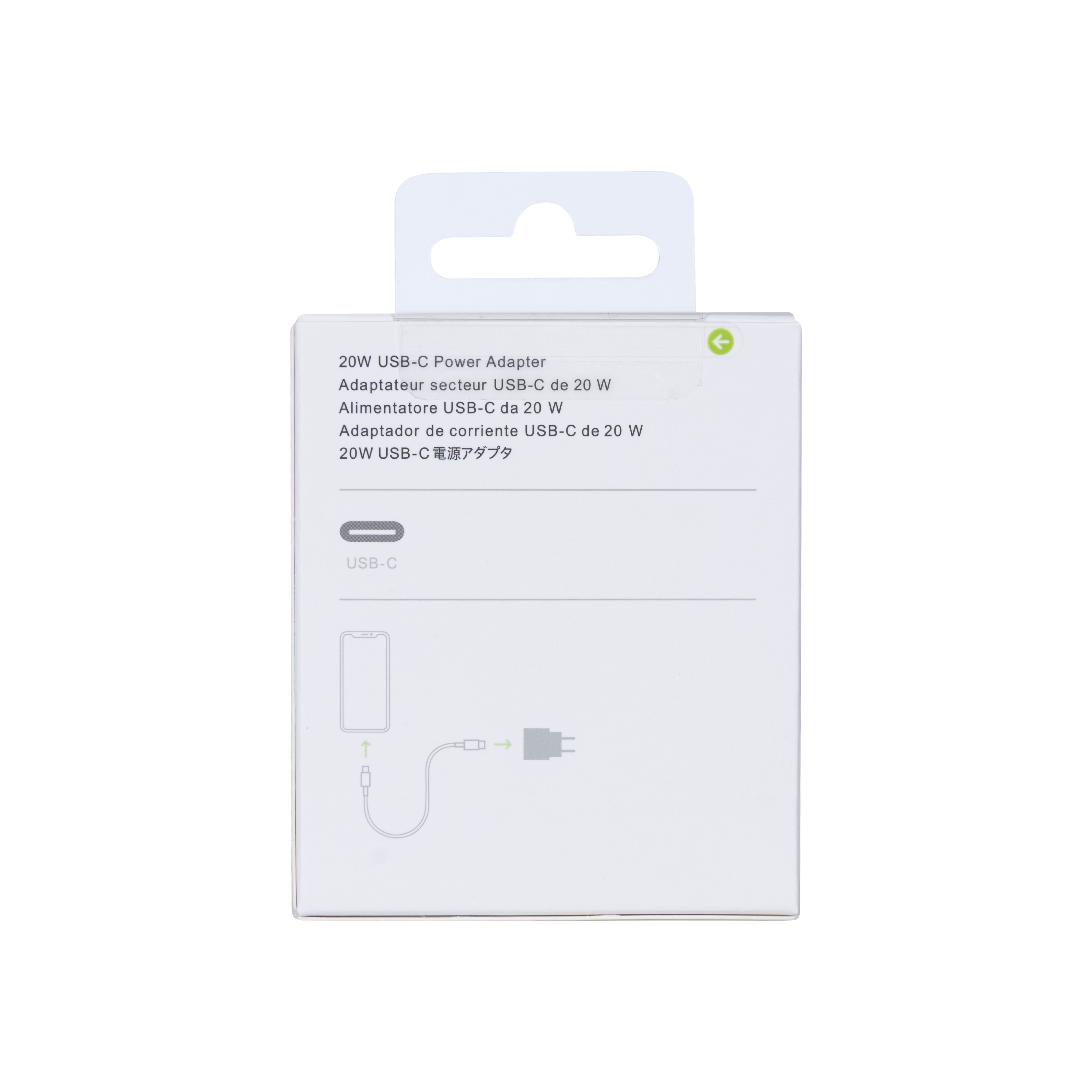 Para Carregador Apple USB-C 20W Branco, Caixa de Retalho