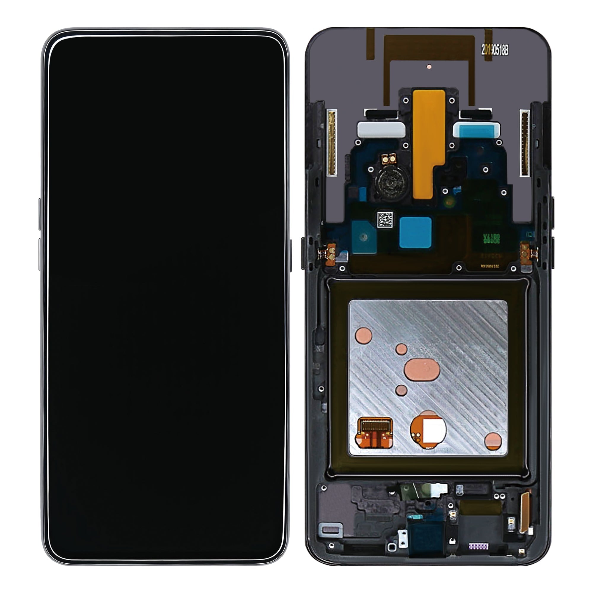 شاشة Samsung Galaxy A80 A805F ومحوّل رقمي مع إطار (فانتوم بلاك) - حزمة خدمة