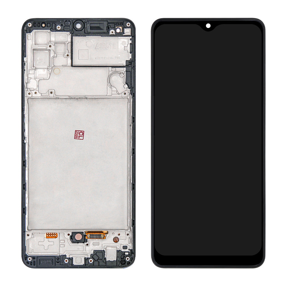Ecrã e Digitalizador Samsung Galaxy M32 M325F com Moldura Preto Soft-OLED