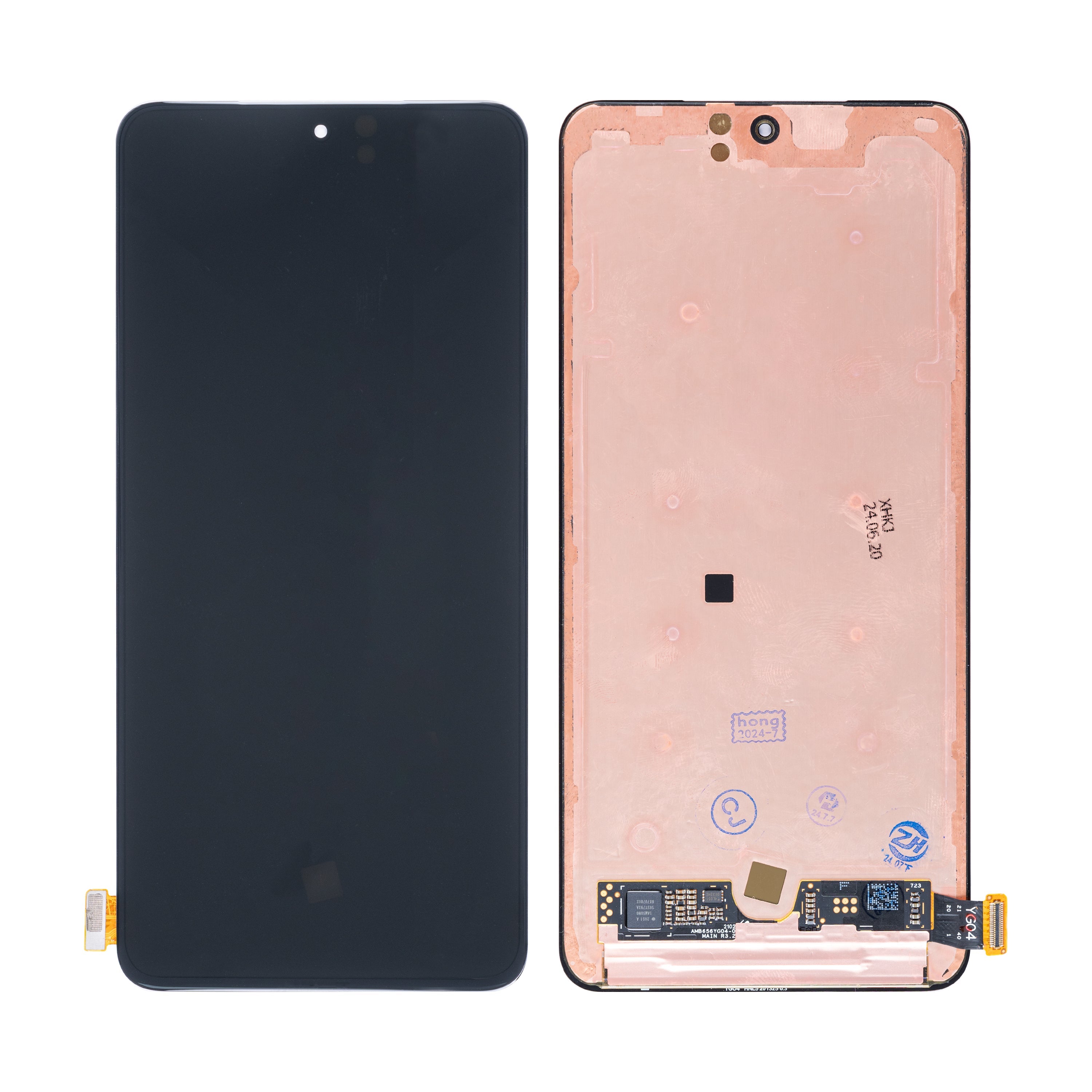 Ecrã e Digitalizador para Vivo X70 Sem Aro Preto OEM