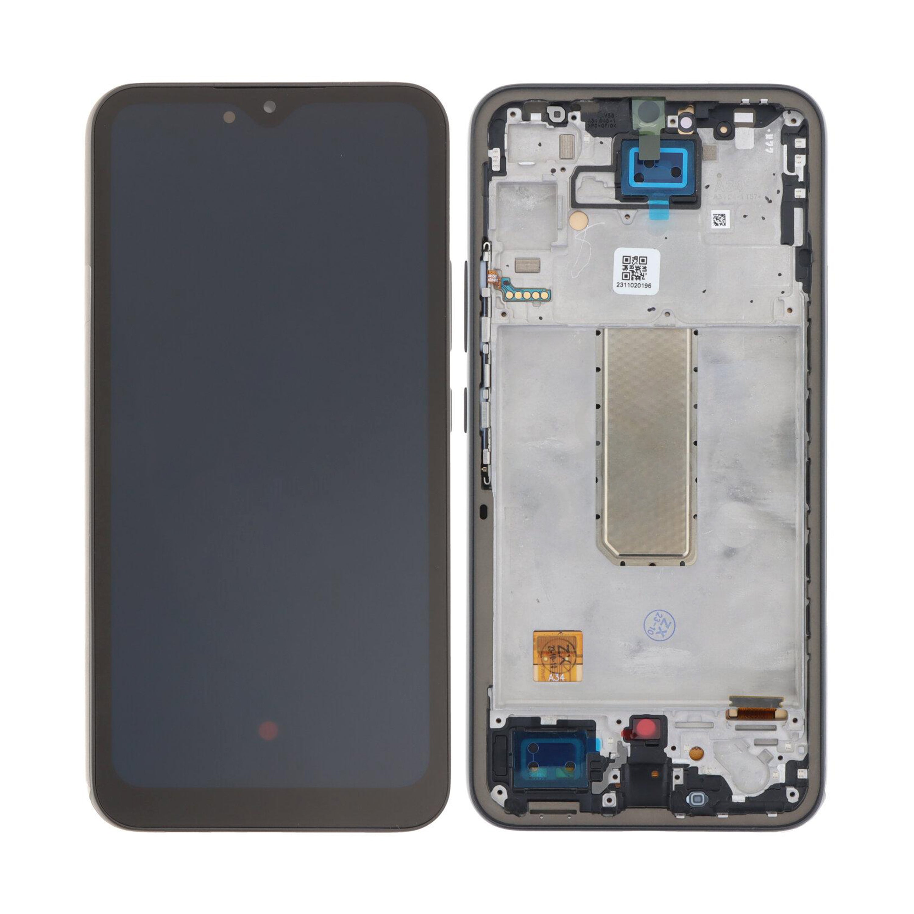 شاشة وديجتايزر سامسونج جالاكسي A34 A346B مع إطار جرافيت سوفت-OLED