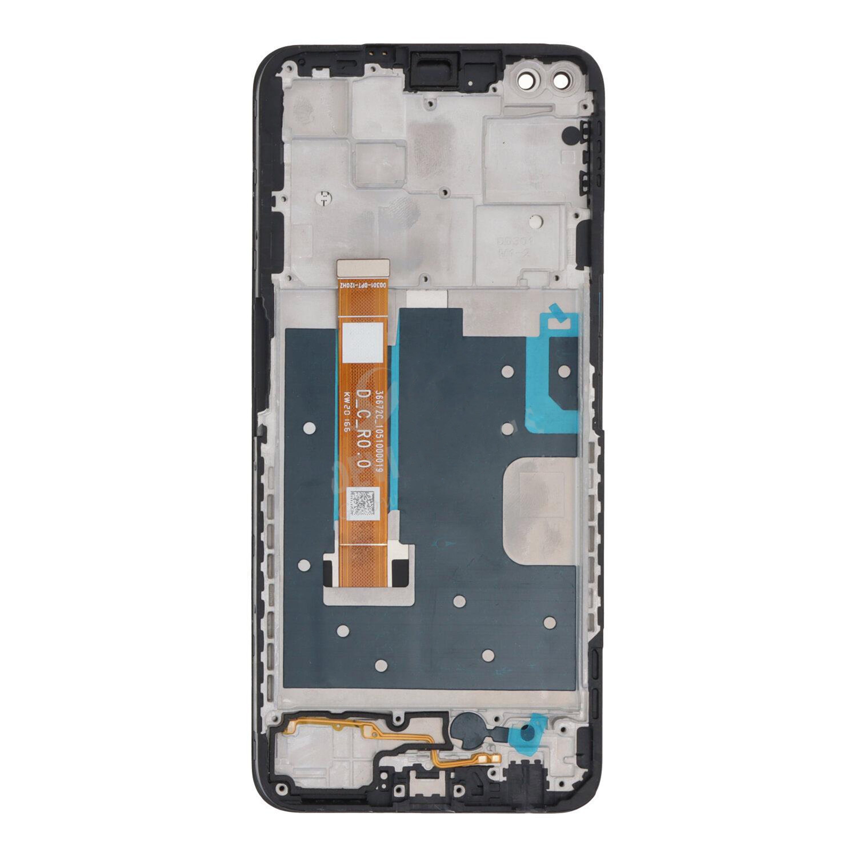 شاشة وهيكل محول رقمي (ديجتايزر) لهاتف أوبو رينو 4Z 5G باللون الأسود أصلي
