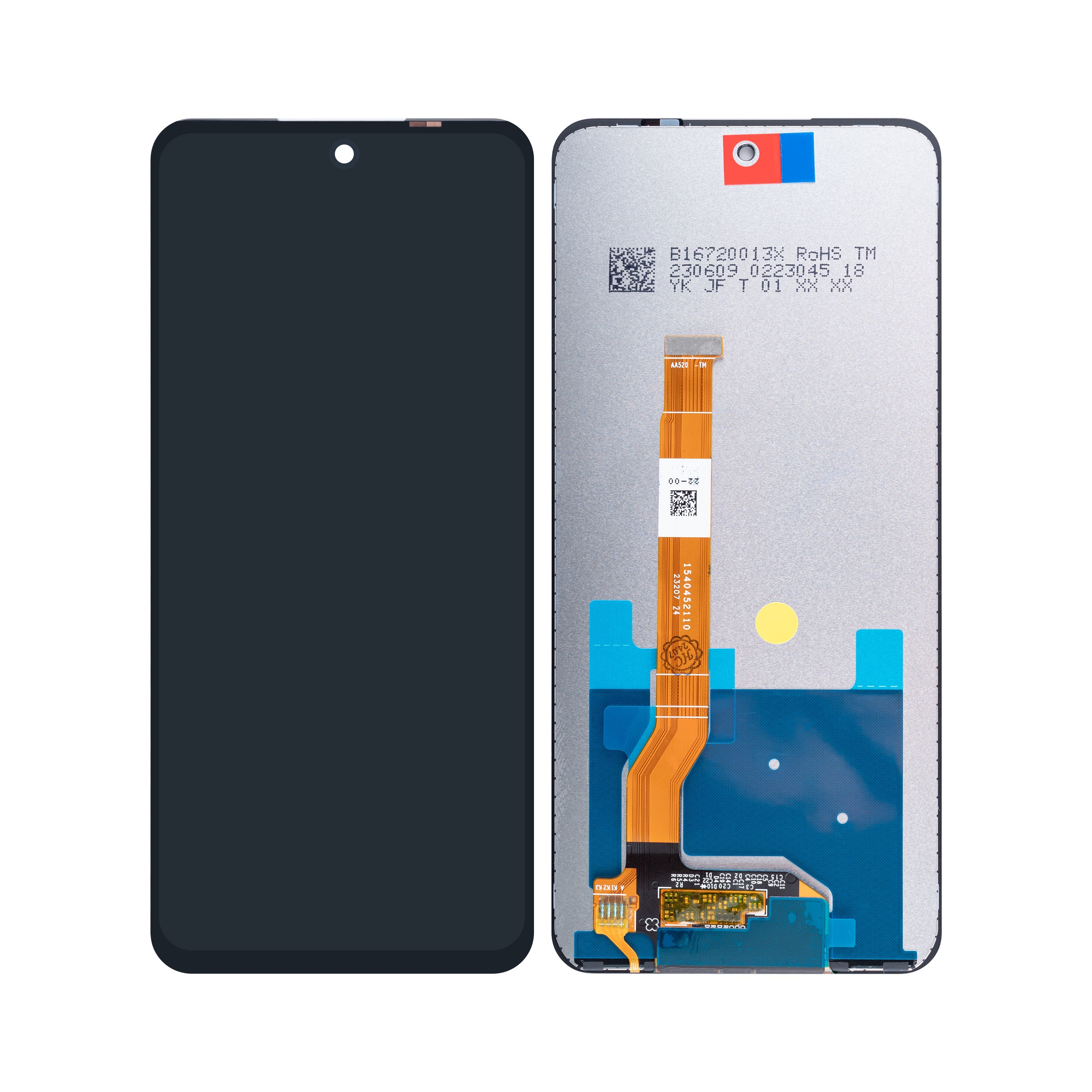 شاشة و ديجتايزر اوبو A58 4G بدون إطار أسود أصلي
