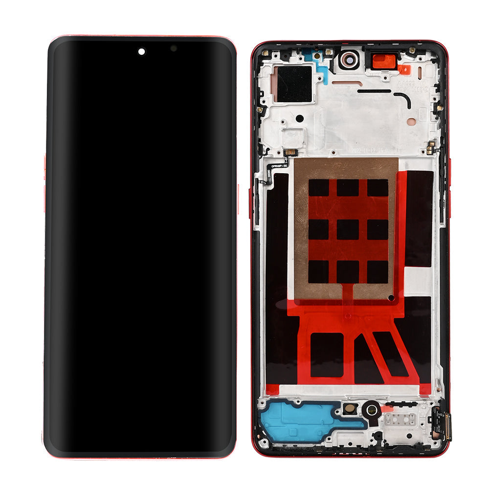 Ecrã e Digitalizador Oppo Reno9 com Moldura Vermelho OEM