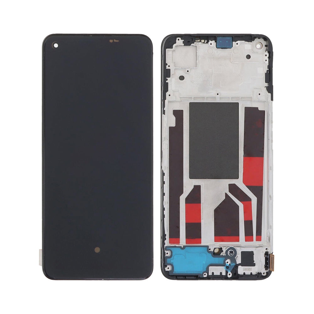 Ecrã e Digitalizador Oppo Reno8 5G com Moldura Preto OEM
