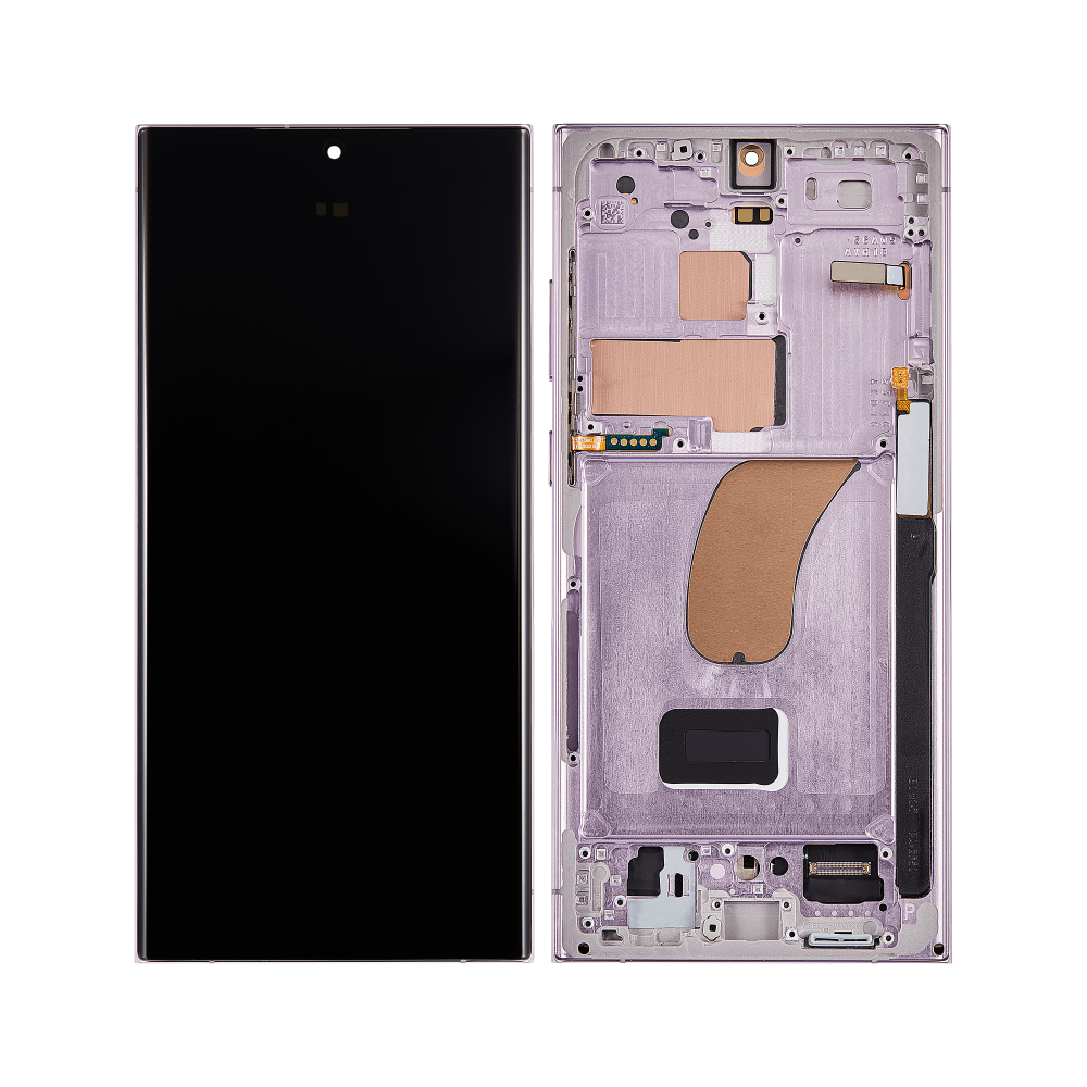Ecrã e Digitalizador Samsung Galaxy S23 Ultra S918B com Armação, Lavanda Pré-Montado