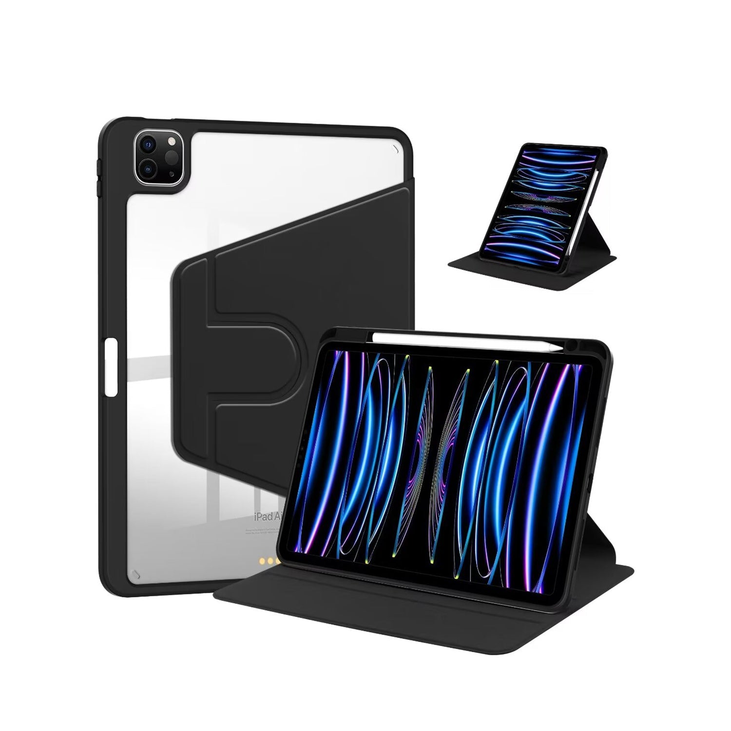 حافظة واقية من جلد البولي يوريثان لجهاز Apple iPad 10 10.9 بوصة (2022). iPad 11.0 بوصة (2025) أسود