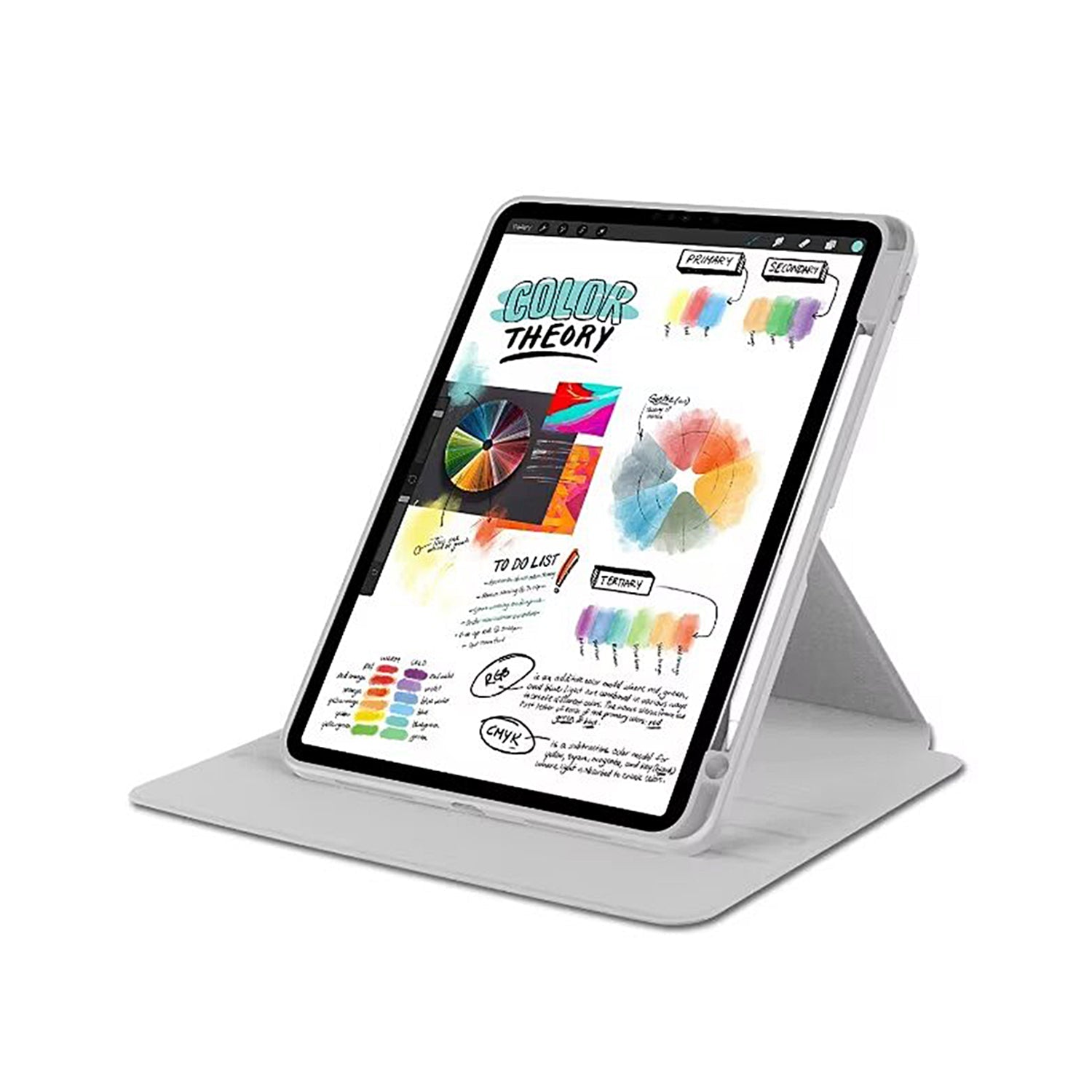 حافظة حماية من جلد البولي يوريثين لأجهزة Apple iPad مقاس 10.2 بوصة. 10.5 بوصة رمادي