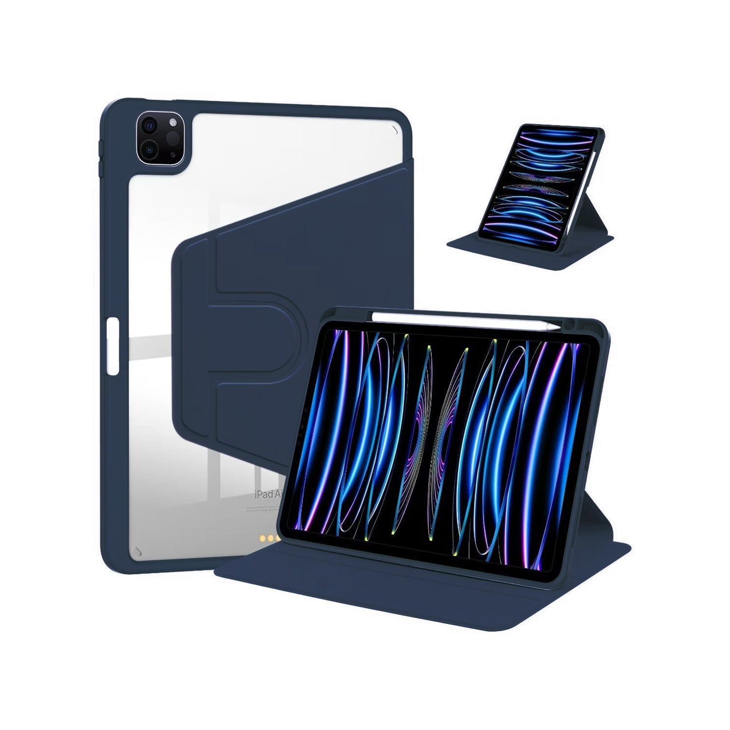 PU Leather Protective Case For Apple iPad 10.2 inch. 10.5 inch Dark Blue