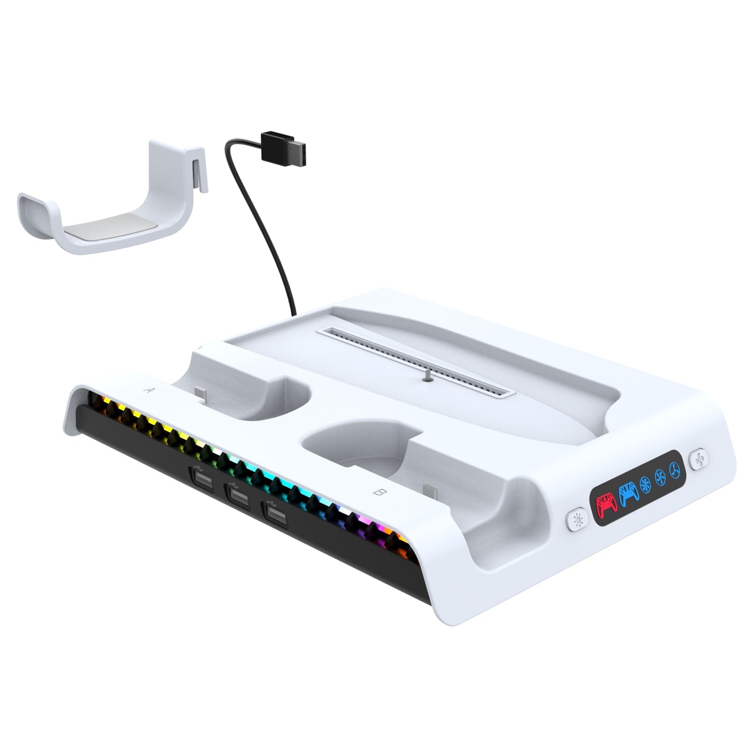 Para Sony PlayStation 5 SLIM Conjunto de Base de Carregamento Multifuncional (PG-P5S006) Preto e Branco OEM
