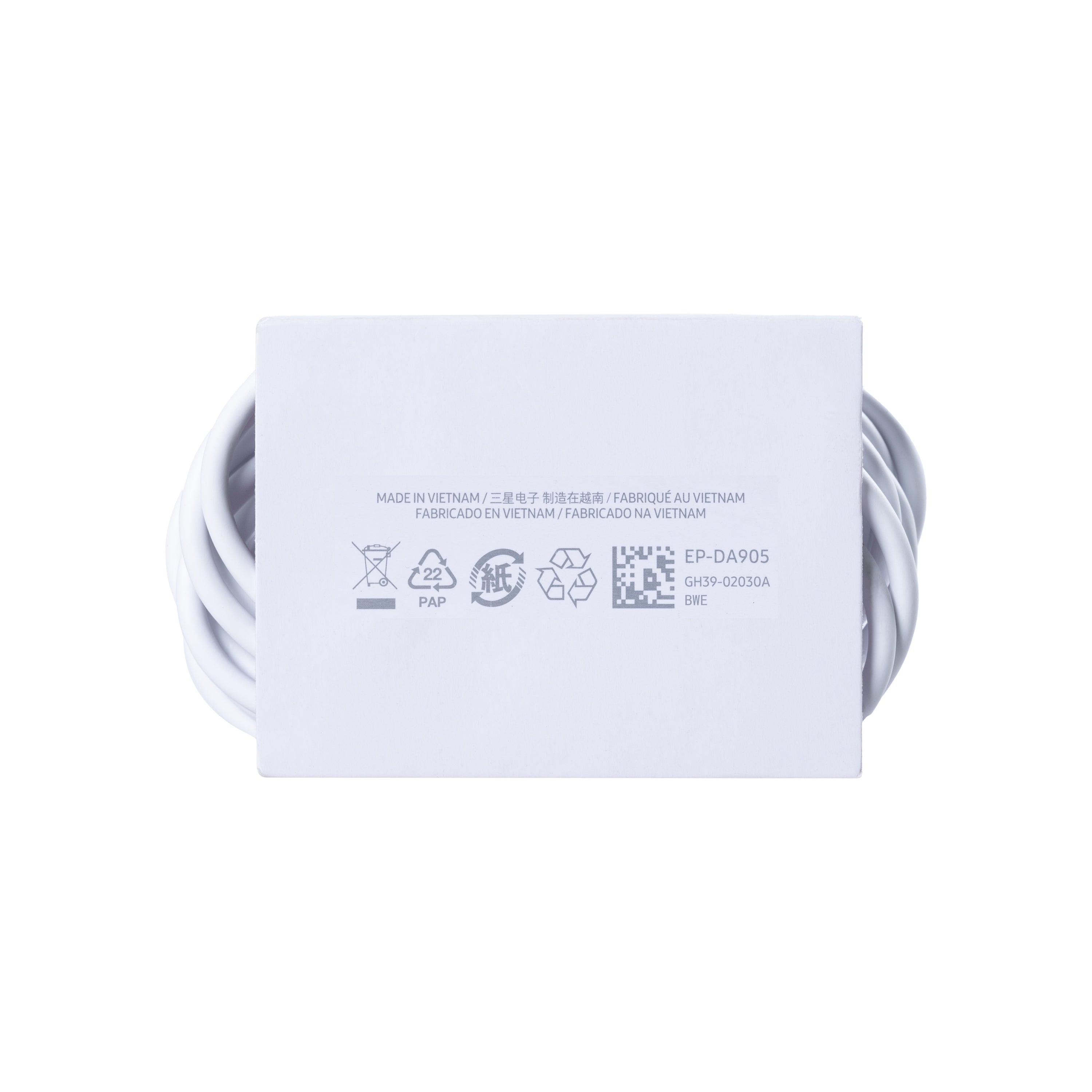 Cabo de Dados USB-C para USB-C Samsung EP-DA905BWE 100cm Branco Original Embalagem a Granel