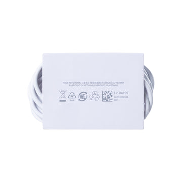 Cabo de Dados USB-C para USB-C Samsung EP-DA905BWE 100cm Branco Original Embalagem a Granel