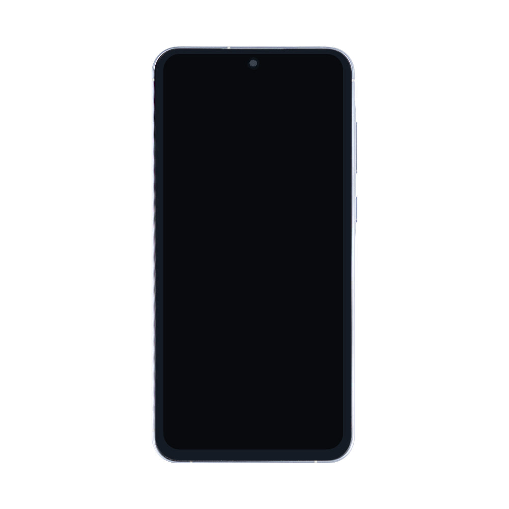 شاشة عرض ومحول رقمي سامسونج جالاكسي A55 A556B مع إطار، أزرق ثلجي، Soft-OLED