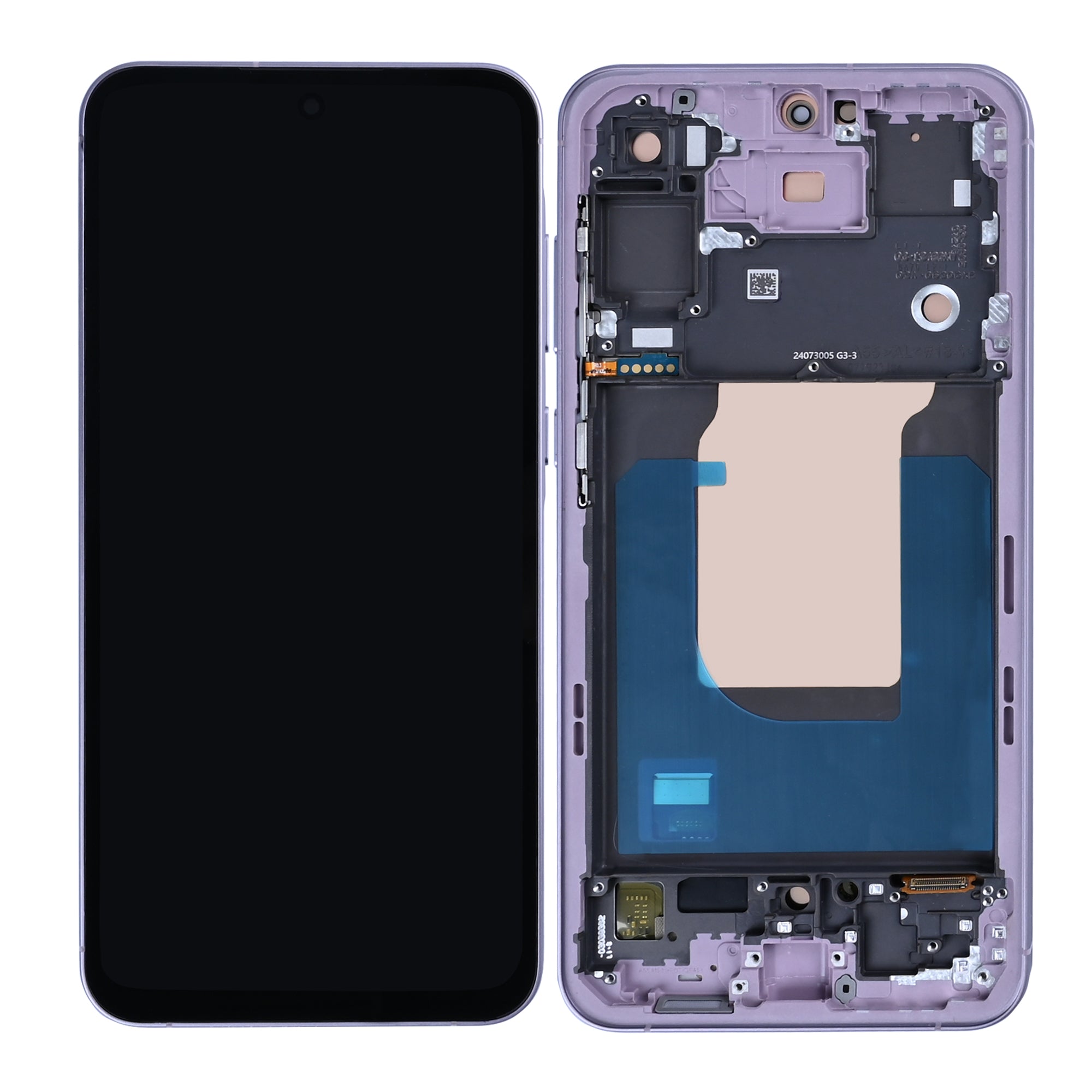 Ecrã e Digitalizador Samsung Galaxy A55 A556B com Estrutura Lilac Soft-OLED