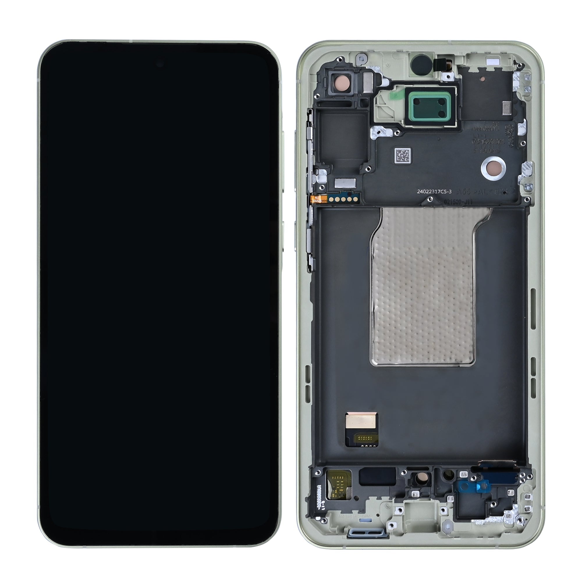 شاشة وديجتايزر لهاتف سامسونج جالاكسي A55 A556B مع إطار (Lemon Soft-OLED)