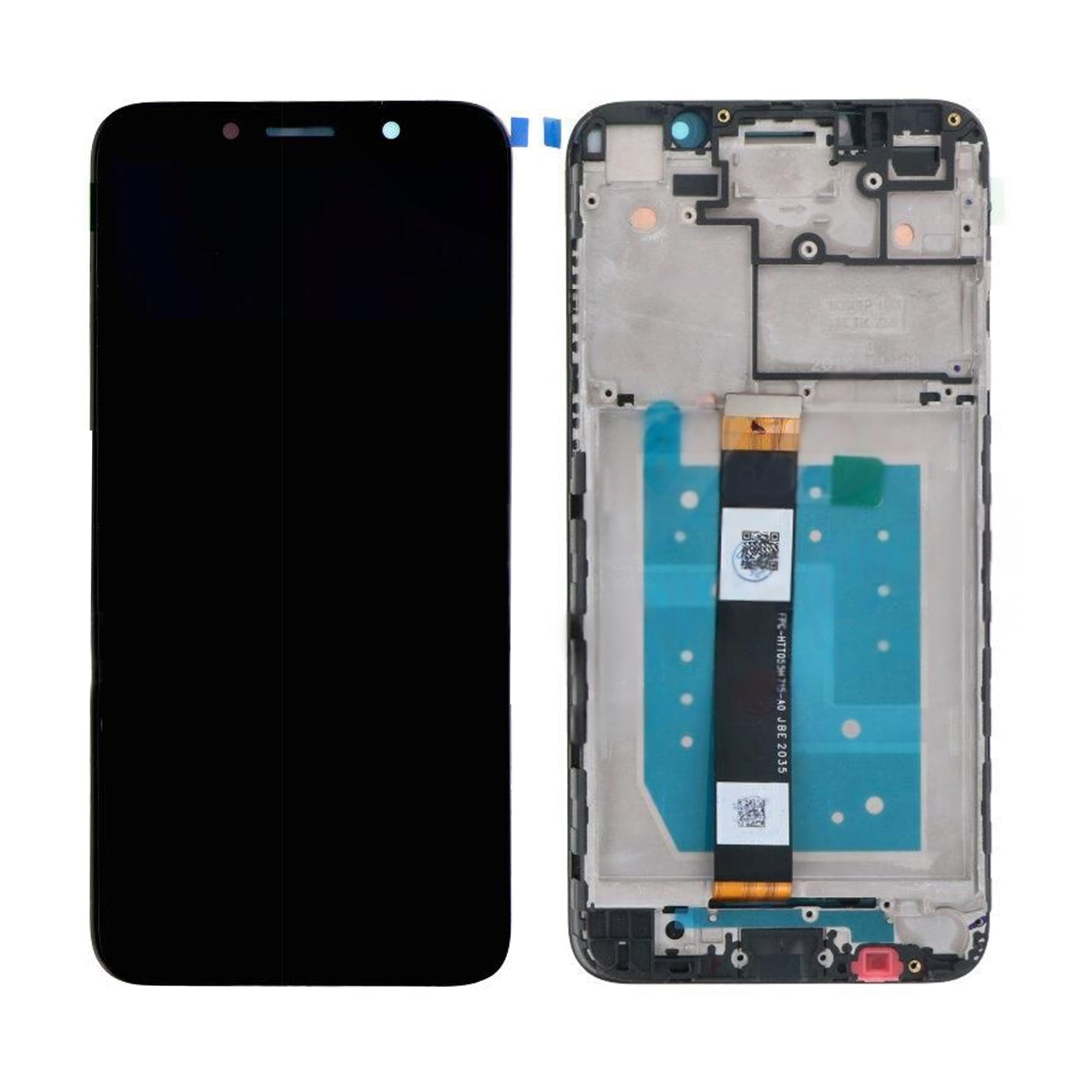 Ecrã e Digitalizador Huawei Y5P com Aro Preto-Meia-Noite OEM