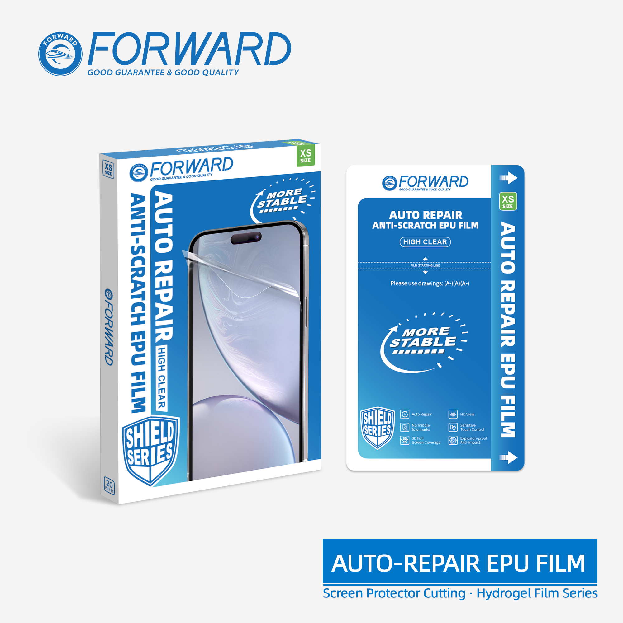 Película EPU Anti-Risco de Reparação Automática FORWARD High Clear (XS) (20 unidades)
