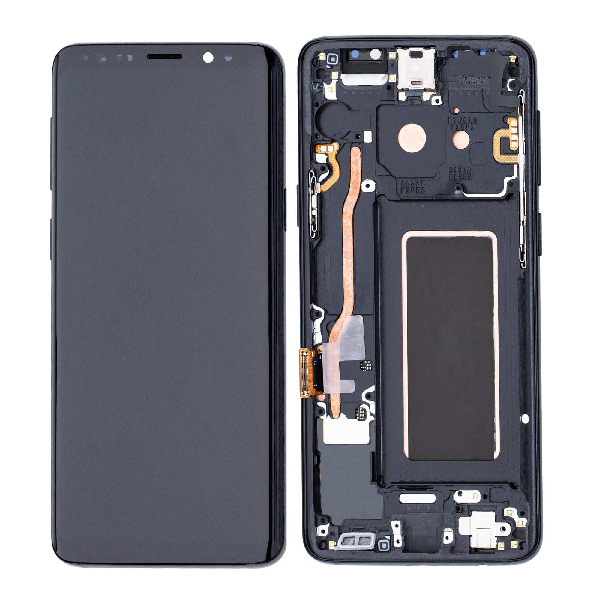Ecrã e Digitalizador com Armação para Samsung Galaxy S9 G960F Preto-Meia-Noite Recondicionado