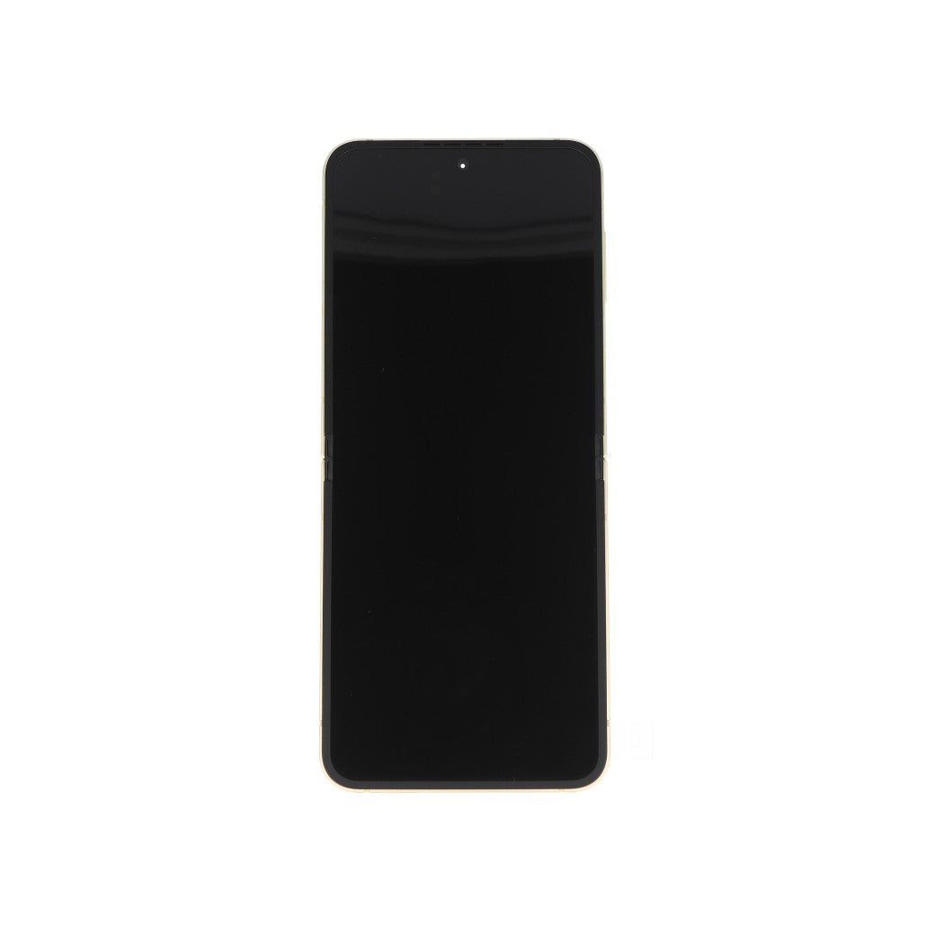 شاشة عرض أساسية وجهاز رقمي لهاتف Samsung Galaxy Z Flip6 F741B مع إطار أصفر، حزمة خدمة