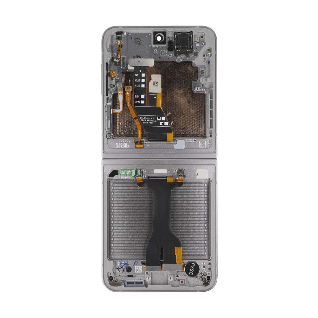 Samsung Galaxy Z Flip6 F741B Main Display And Digitizer With Frame Silver Shadow Service Pack