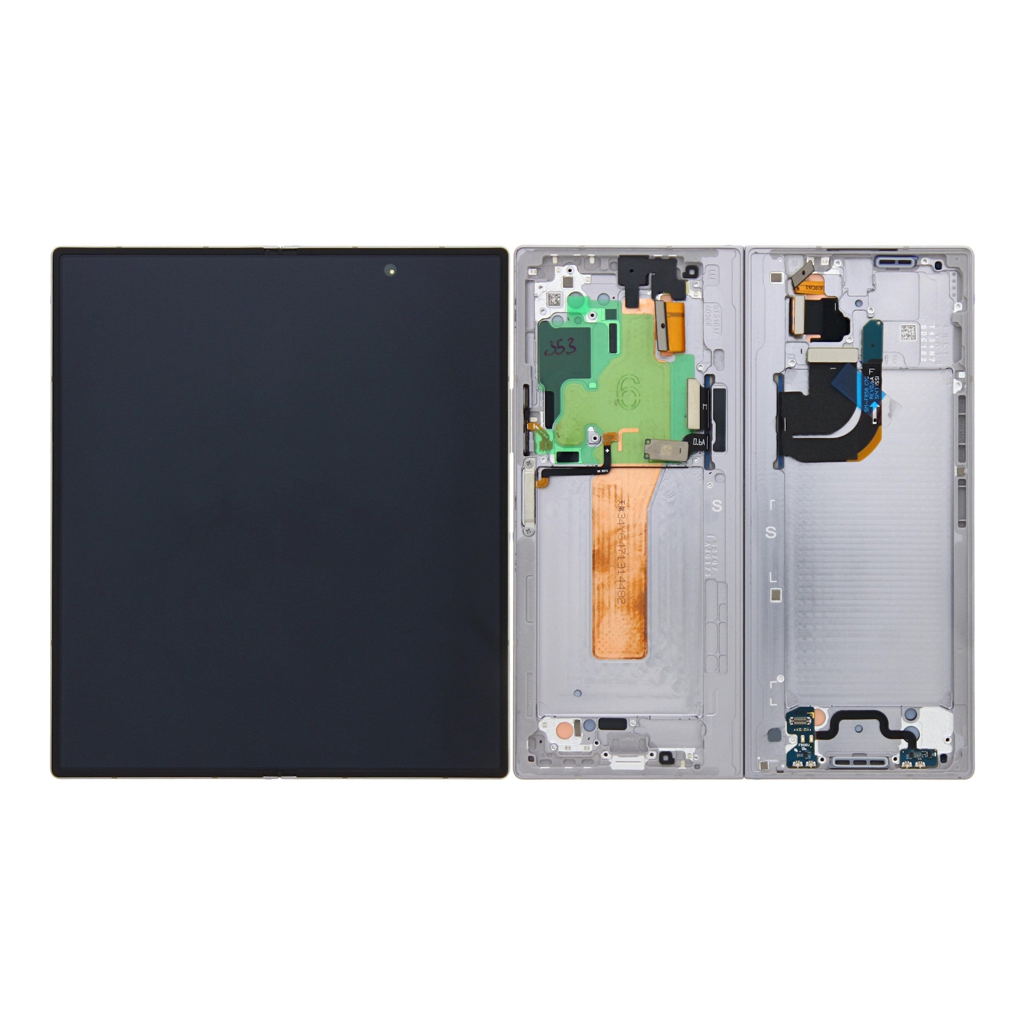 Samsung Galaxy Z Fold6 F956B Ecrã e Digitalizador Principal com Chassi Silver Shadow Service Pack