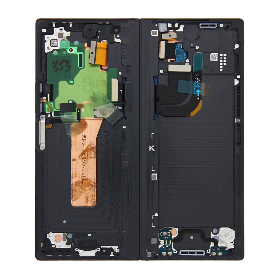 شاشة وديجيتيزر سامسونج جالكسي Z فولد6 F956B الرئيسية مع الإطار، لون أسود مصقول، حزمة خدمة