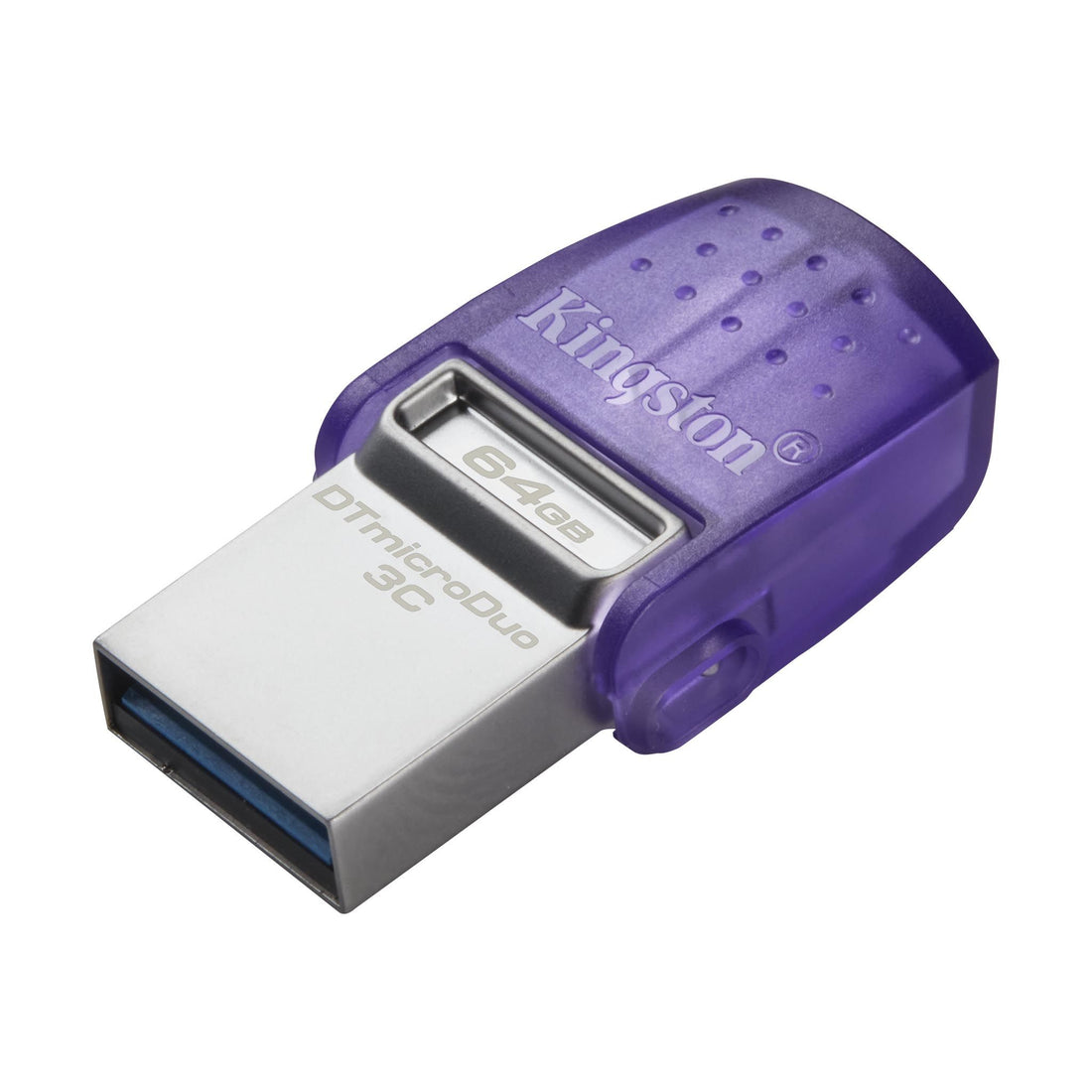 Kingston 64GB DataTraveler MicroDuo 3C 200MB/s ذاكرة فلاش بمنفذي USB-A و USB-C فضي