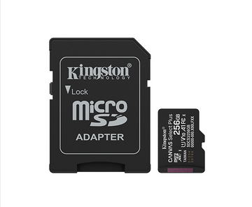Cartão de Memória MicroSD Canvas Select Plus de 256 GB da Kingston, 100R A1 C10, com Adaptador, Preto