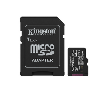 Placa de Memória MicroSD Canvas Select Plus da Kingston de 64 GB 100R A1 C10 com Adaptador Preto