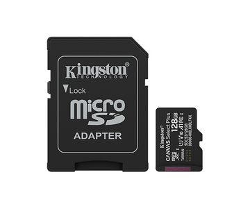 Cartão de Memória MicroSD Kingston 128GB Canvas Select Plus 100R A1 C10 com Adaptador Preto