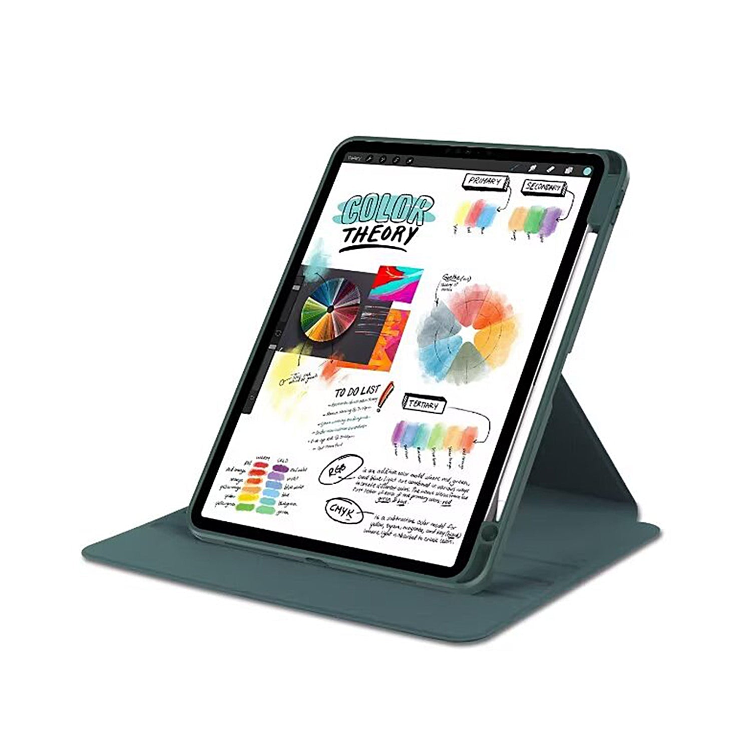 جراب حماية من جلد البولي يوريثين لجهاز Apple iPad Air مقاس 13 بوصة (2024) - أخضر داكن