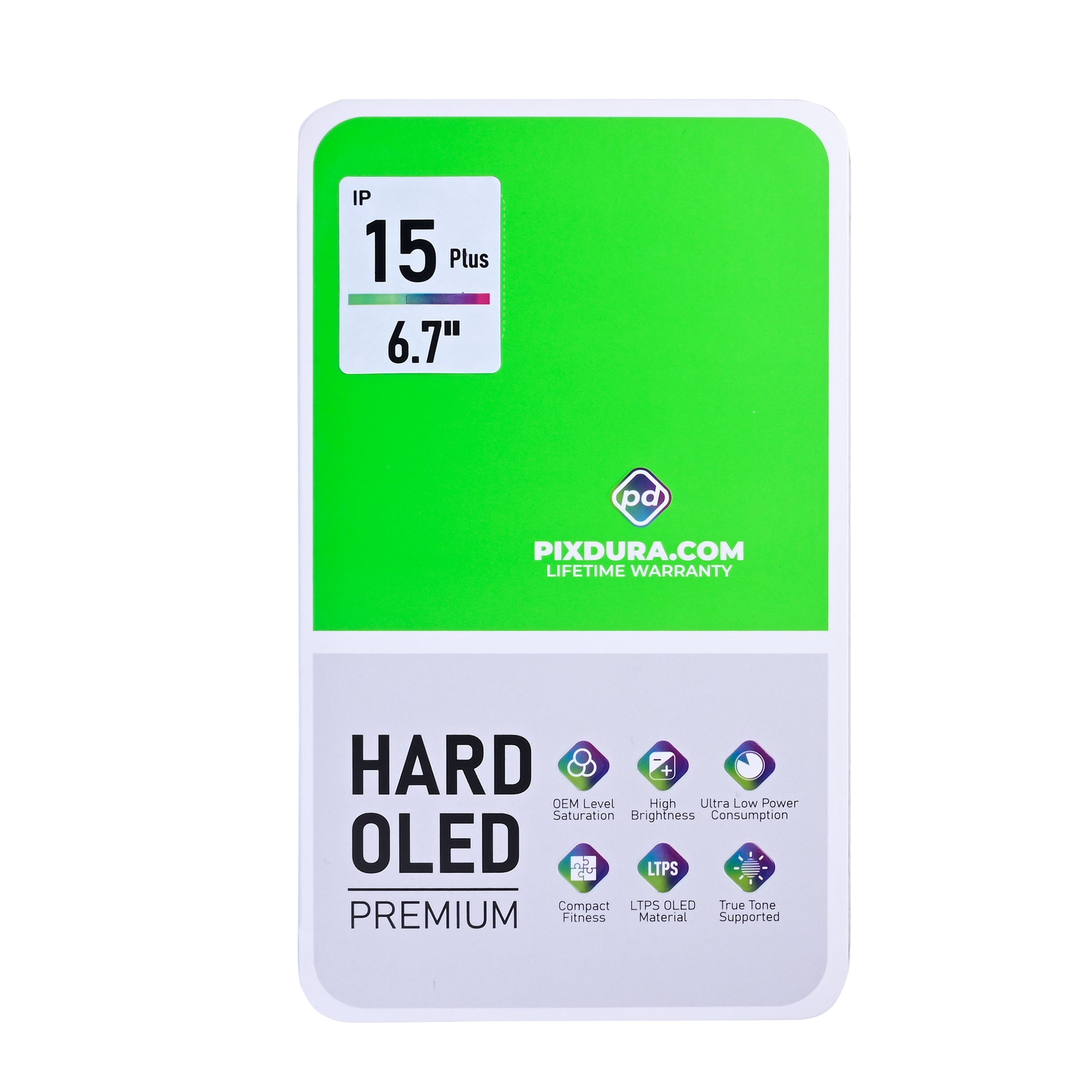 PIXDURA Para Apple iPhone 15 Plus Ecrã e Digitalizador Hard-OLED Premium (90Hz)