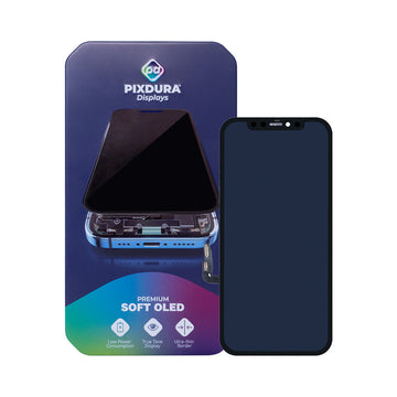 PIXDURA لهاتف ابل ايفون 12 و 12 برو شاشة عرض ورقمنة سوفت-اوليد بريميوم (آي سي قابل للإزالة) (60 هرتز)