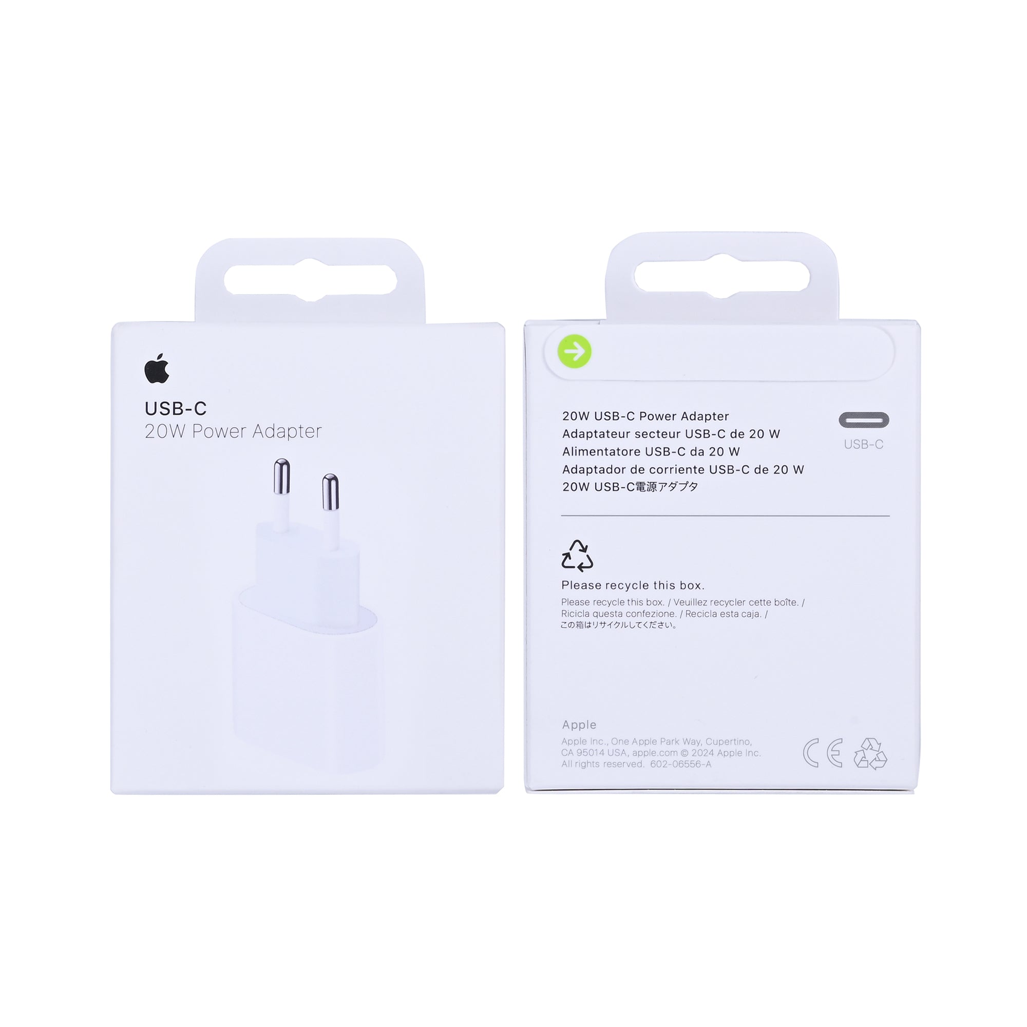 محول طاقة Apple USB-C بقدرة 20 وات MUVV3ZM/A أبيض بالعبوة الأصلية للبيع بالتجزئة