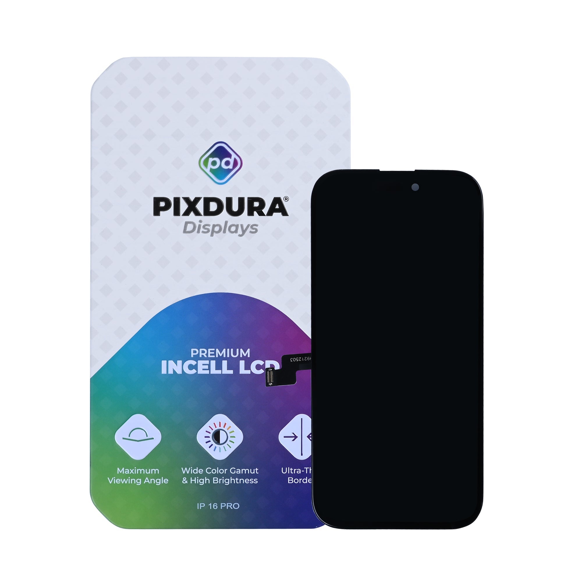 PIXDURA لهاتف آبل آيفون 16 برو ماكس شاشة لمس رقمية داخلية ممتازة (120 هرتز)