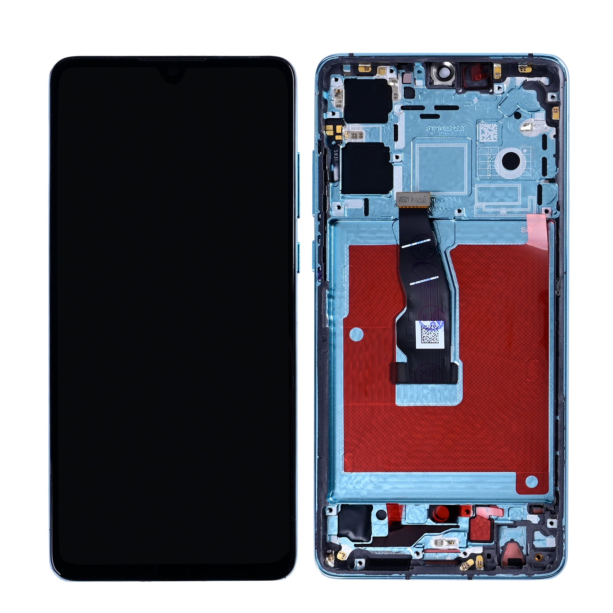 Huawei P30 Nova Versão Ecrã E Digitalizador Com Chassi Azul Aurora OEM
