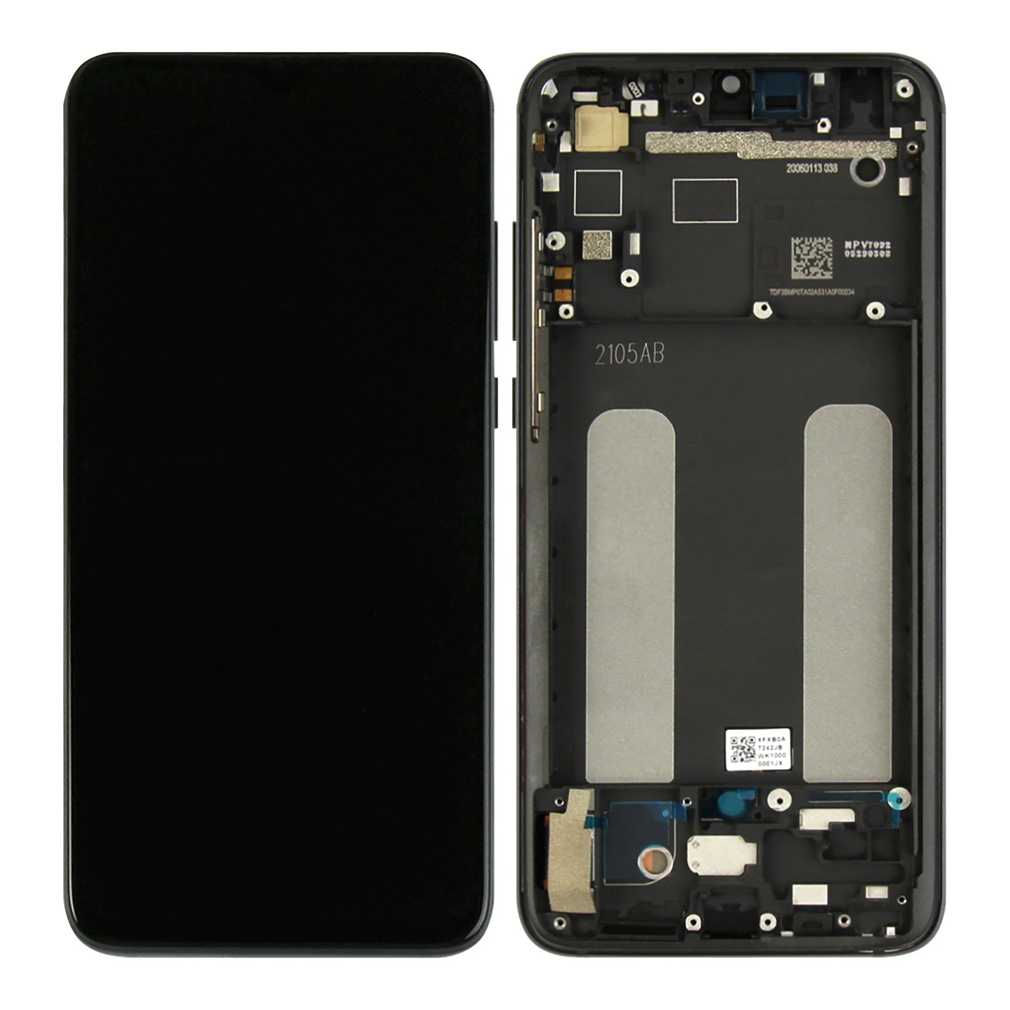 Ecrã e Digitalizador Xiaomi Mi 9 Lite com Moldura Preto Service Pack