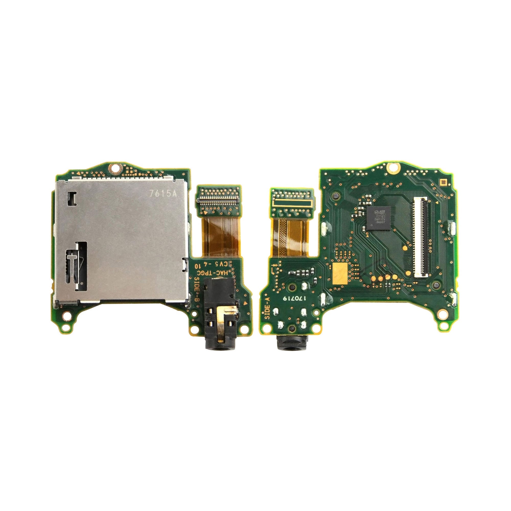 For NintendoSwitch Game Cartridge Card Reader Slot And Audio Port PCB Silver OEM